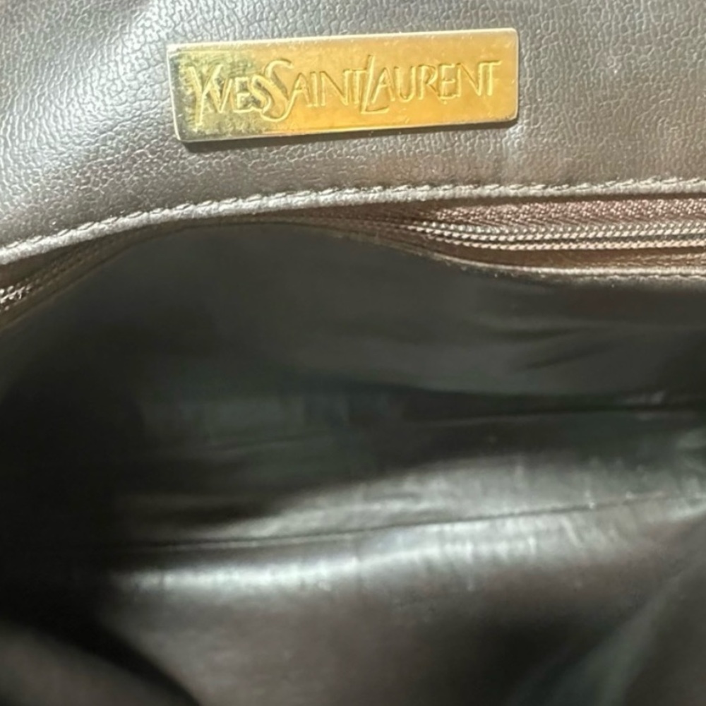 Yves Saint Laurent Vintage Brown Tan Tote Bag VTC - Picture 7 of 11